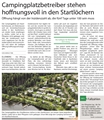 Campingplatzbetreiber stehen hoffnungsvoll in den Startlöchern